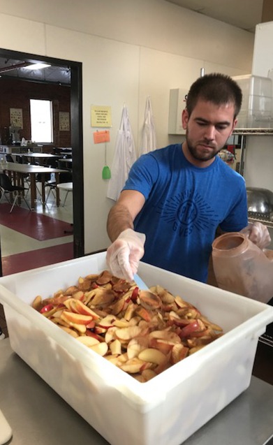 Preparing food at Feed My People