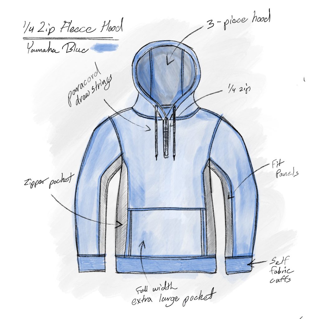 Illustration of a garment in development.