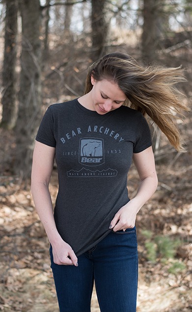 Model wearing Bear Archery t-shirt