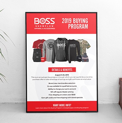 BOSS Buying Program signage creates an additional touchpoint for dealers