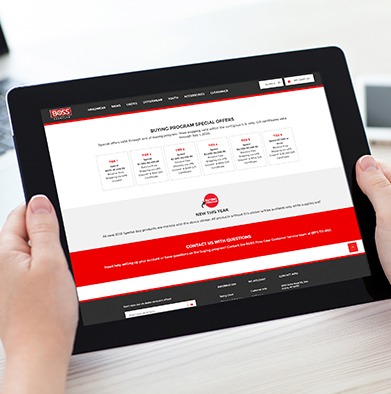 BOSS's online buying program is responsive, making it easy to purchase on any device.